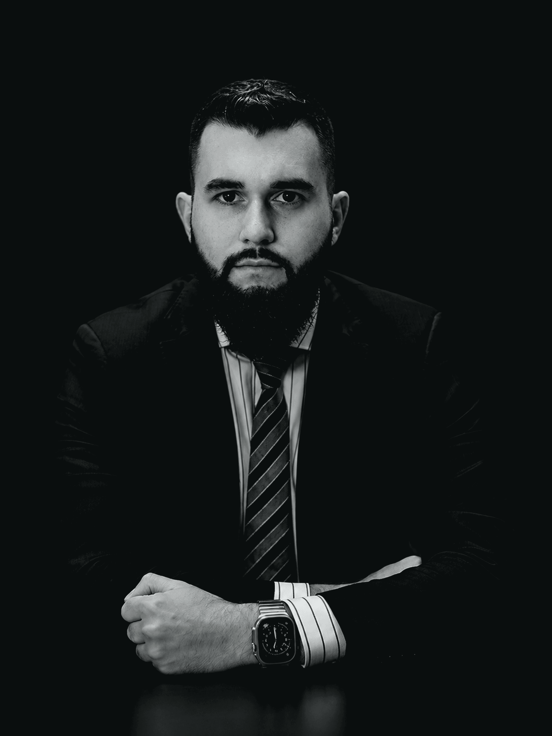 Andrei Vitiuk, co-founder and managing partner of VNSCO, in a black and white studio portrait.